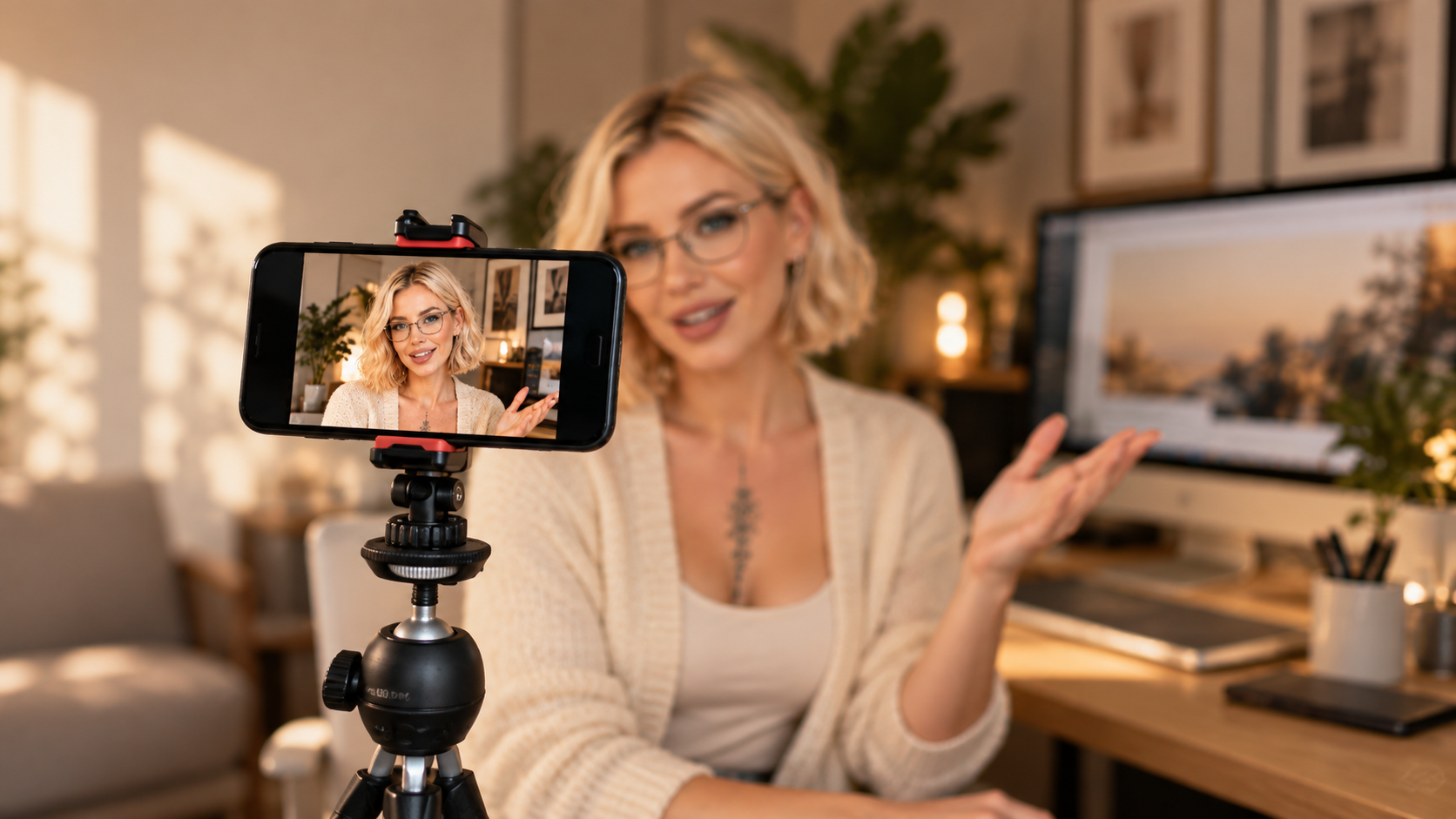 Influencerin LIA bei der Content-Produktion